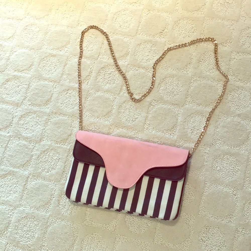 Striped clutch/purse